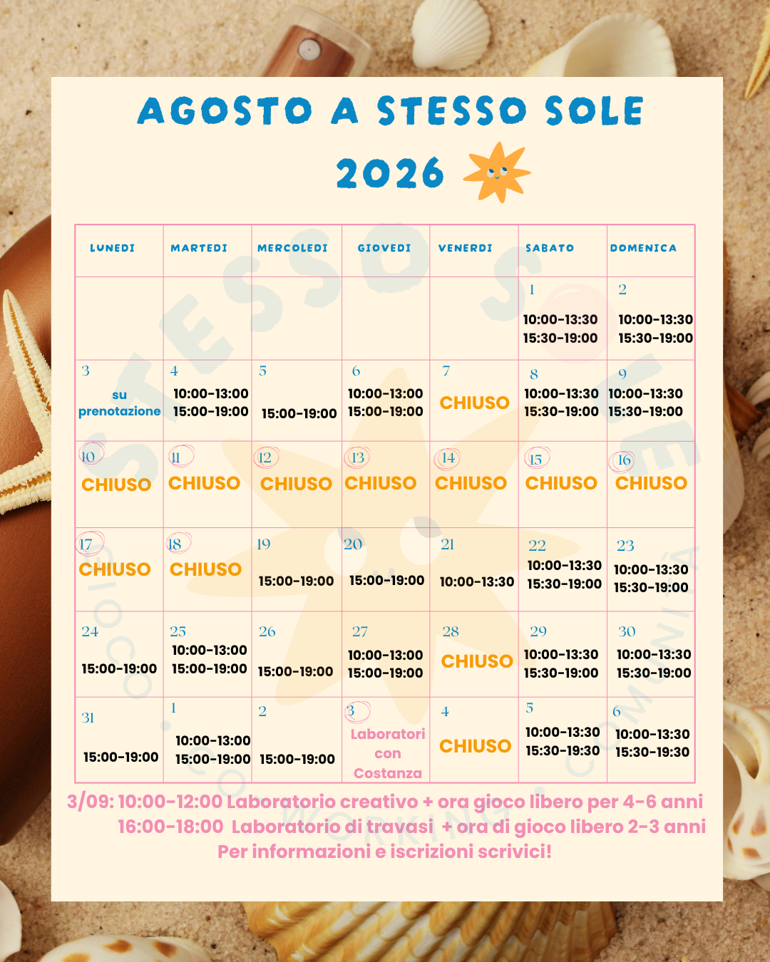Visualizza il calendario estivo